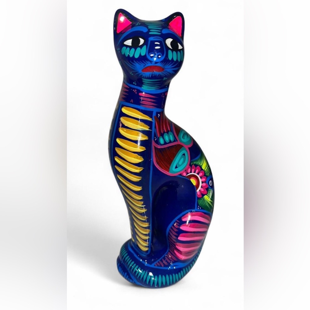 Colorful Hand-Painted Ceramic Cat